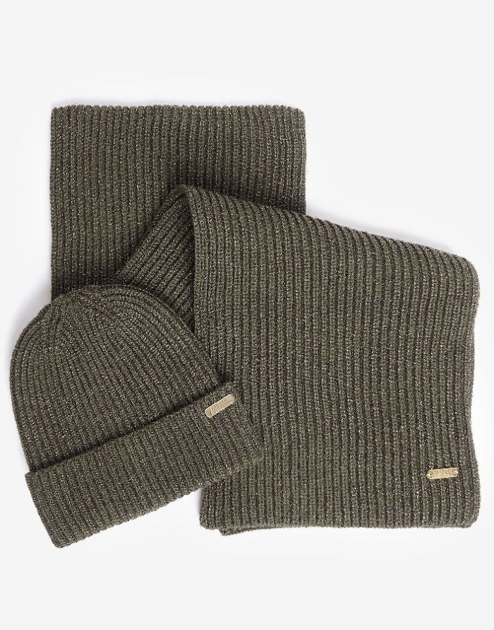 Set Sciarpa-Cappello Olive Lurex